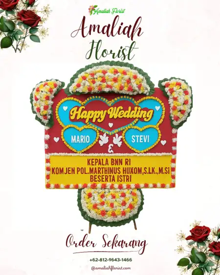 Papan Bunga Pernikahan Simogirang